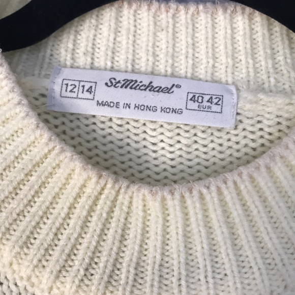 🌻4/$20 Vintage St Michael Crew Neck Sweater Size 40 42 Eur Made In Hong Kong - Picture 4 of 13